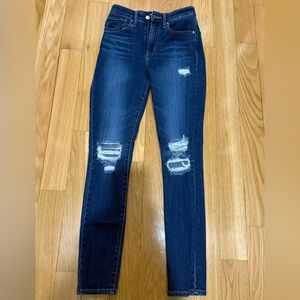 Levi's Dark Blue Distressed Skinny Jeans